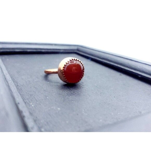 Red onyx copper crystal ring handmade - Picture 9 of 11